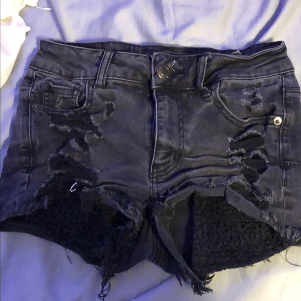 American Eagle Black Jean Shorts